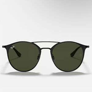 Ray-Ban Black and Green Round Sunglasses